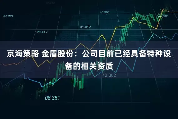 京海策略 金盾股份：公司目前已经具备特种设备的相关资质