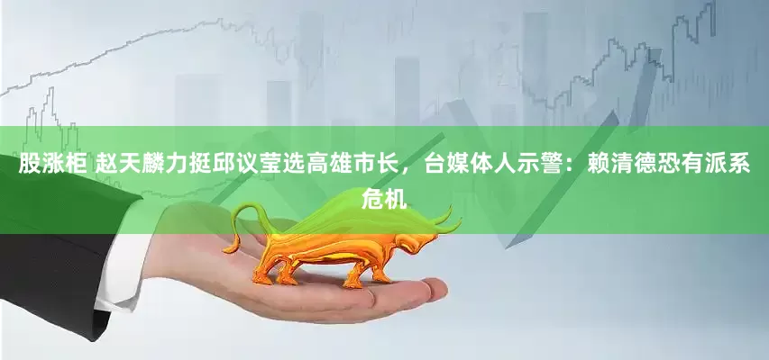 股涨柜 赵天麟力挺邱议莹选高雄市长，台媒体人示警：赖清德恐有派系危机